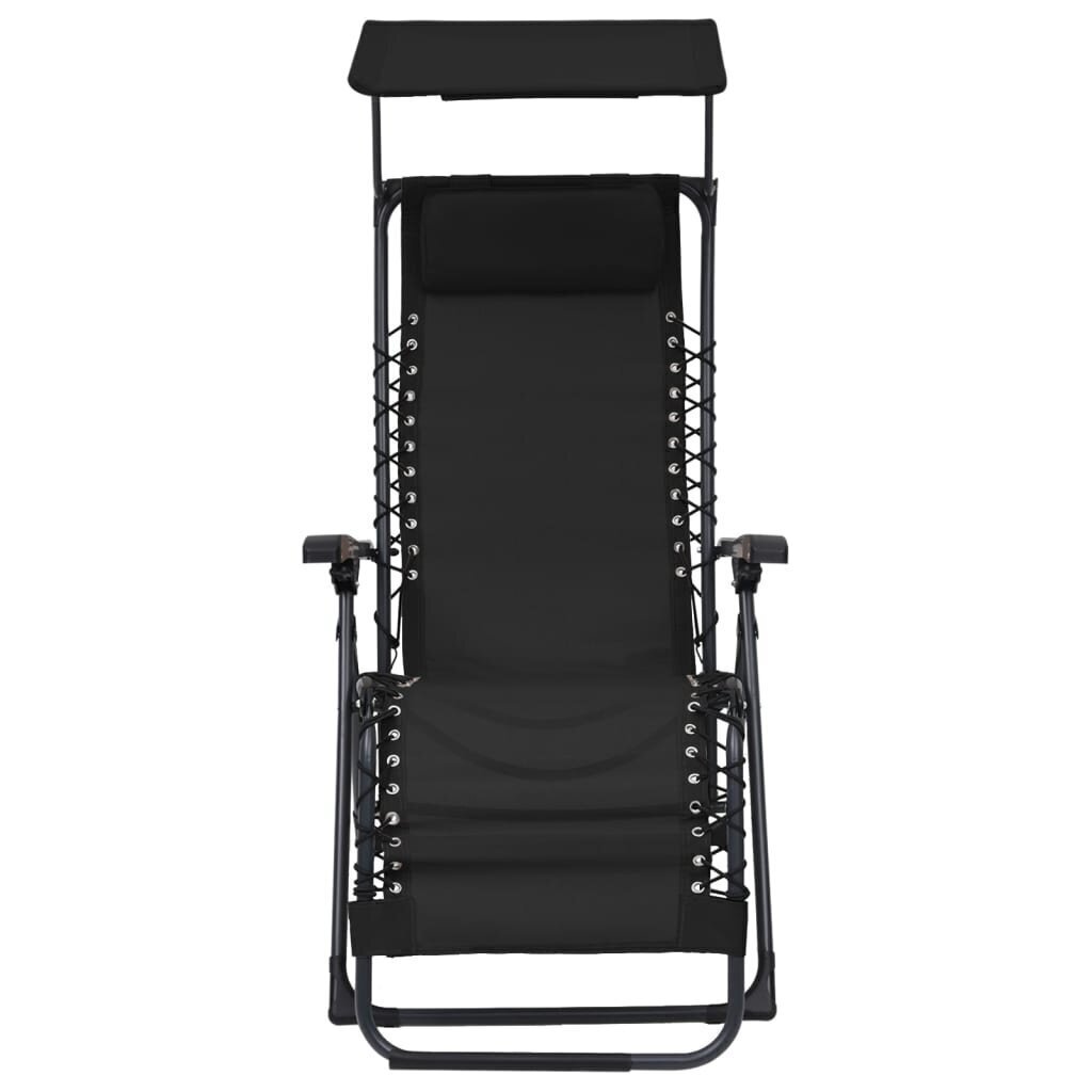 kokkupandavad toolid 2 tk, must, tekstileen цена и информация | Aiatoolid | kaup24.ee