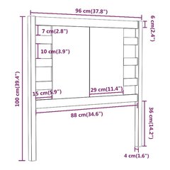 Изголовье кровати, 96x4x100 см, белое цена и информация | Кровати | kaup24.ee