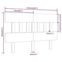 Изголовье кровати, 143,5x3x81 см, белое цена и информация | Кровати | kaup24.ee