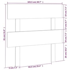 Изголовье кровати, 103,5x3x81 см, коричневое цена и информация | Кровати | kaup24.ee