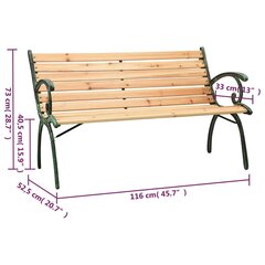 aiapink, 116 cm, malm ja nulupuit цена и информация | Скамейки | kaup24.ee