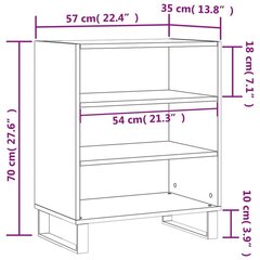 puhvetkapp, pruun tamm, 57 x 35 x 70 cm, tehispuit hind ja info | Elutoa väikesed kapid | kaup24.ee