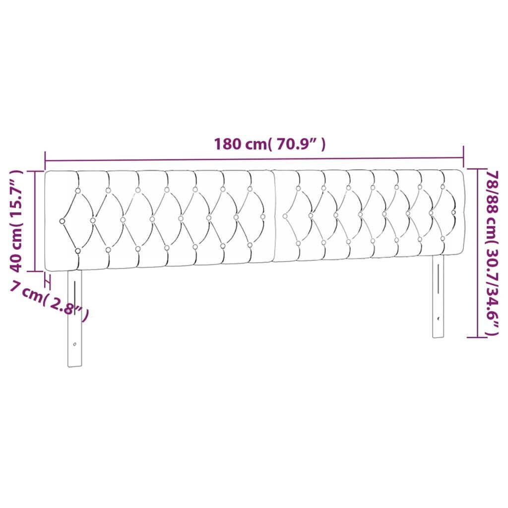 voodipeatsid 2 tk, tumeroheline, 90x7x78/88 cm, samet цена и информация | Voodid | kaup24.ee