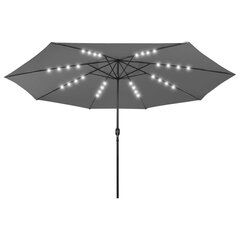 LED päevavari ja metallpost , antratsiit, 400 cm hind ja info | Päikesevarjud, markiisid ja alused | kaup24.ee