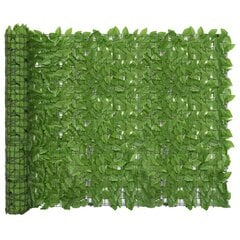 rõdusirm, rohelised lehed, 600 x 150 cm hind ja info | Päikesevarjud, markiisid ja alused | kaup24.ee