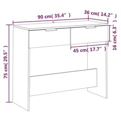 konsoollaud, betoonhall, 90x36x75 cm, tehispuit цена и информация | Столы-консоли | kaup24.ee