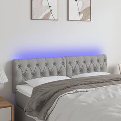 LED-voodipeats, helehall, 144x7x78/88 cm, kangas цена и информация | Кровати | kaup24.ee