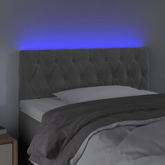 LED-voodipeats, helehall, 100x7x78/88 cm, samet цена и информация | Кровати | kaup24.ee