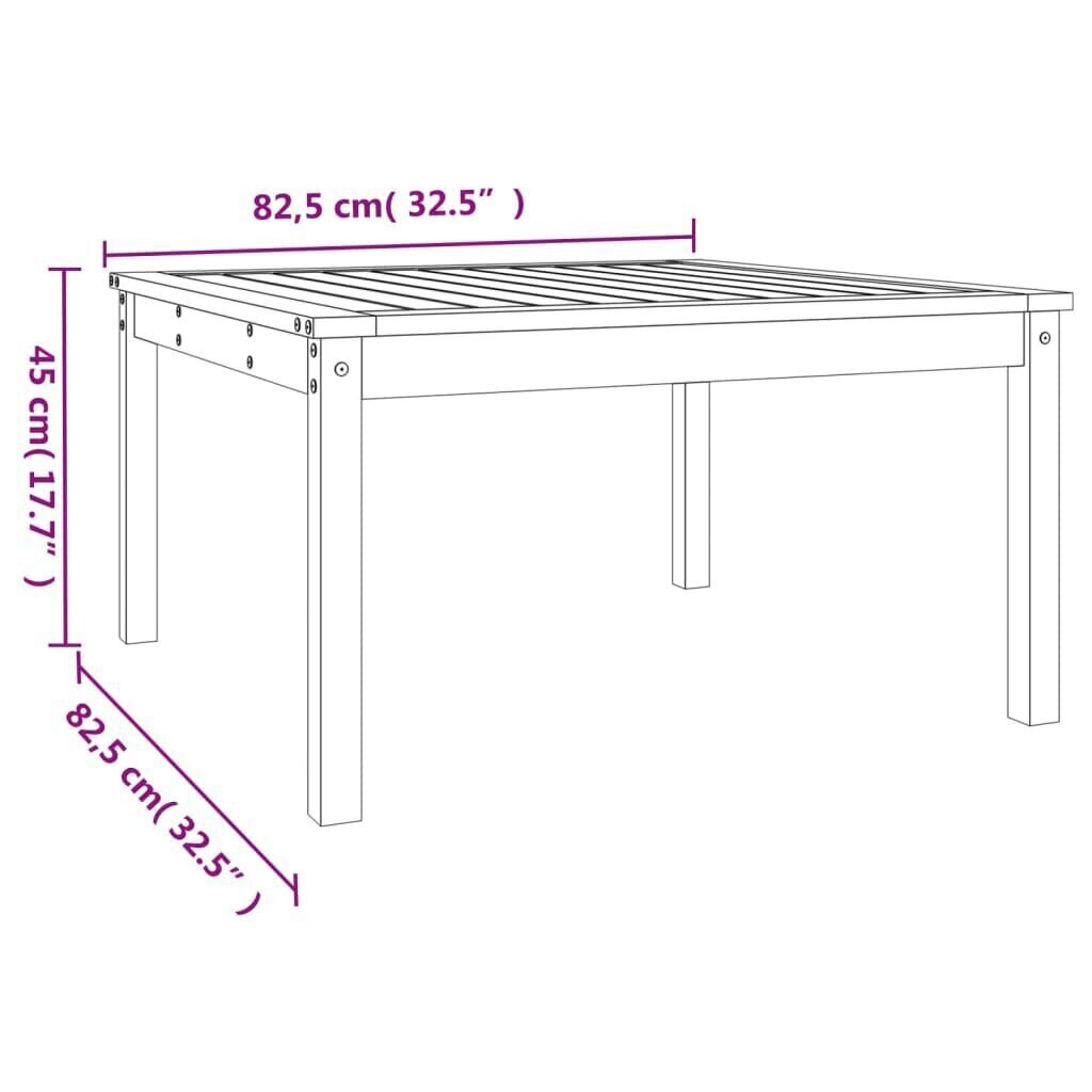 aialaud, meepruun, 82,5x82,5x45 cm, männipuit hind ja info | Aialauad | kaup24.ee