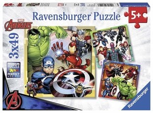 Набор головоломок Ravensburger Marvel Avengers (Мстители), 08040, 3 x 49 д. цена и информация | Пазлы | kaup24.ee