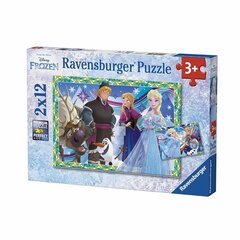 Головоломка Ravensburger Frozen (Ледяная страна), 7621, 2 x 12 (д). цена и информация | Пазлы | kaup24.ee