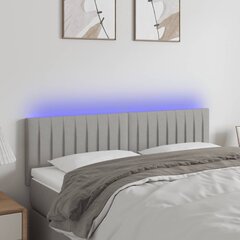 LED-voodipeats, helehall, 144x5x78/88 cm, kangas цена и информация | Кровати | kaup24.ee