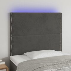 LED-voodipeats, tumehall, 100x5x118/128 cm, samet цена и информация | Кровати | kaup24.ee