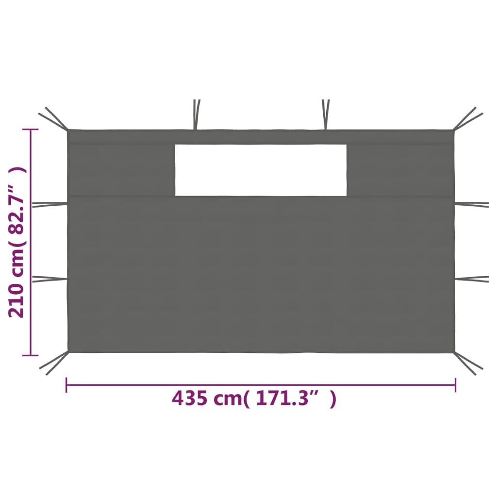 Akendega aiatelgi küljeseinad, 2tk., hall (315308) цена и информация | Varikatused ja aiapaviljonid | kaup24.ee