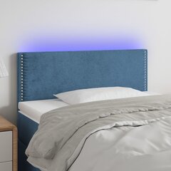 LED-voodipeats, tumesinine, 80x5x78/88 cm, samet цена и информация | Кровати | kaup24.ee