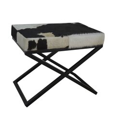 Foot-of-bed Bench DKD Home Decor Чёрный Корова Белый Металл Кожа Колониальный (60 x 40 x 50 cm) цена и информация | Комплекты уличной мебели | kaup24.ee