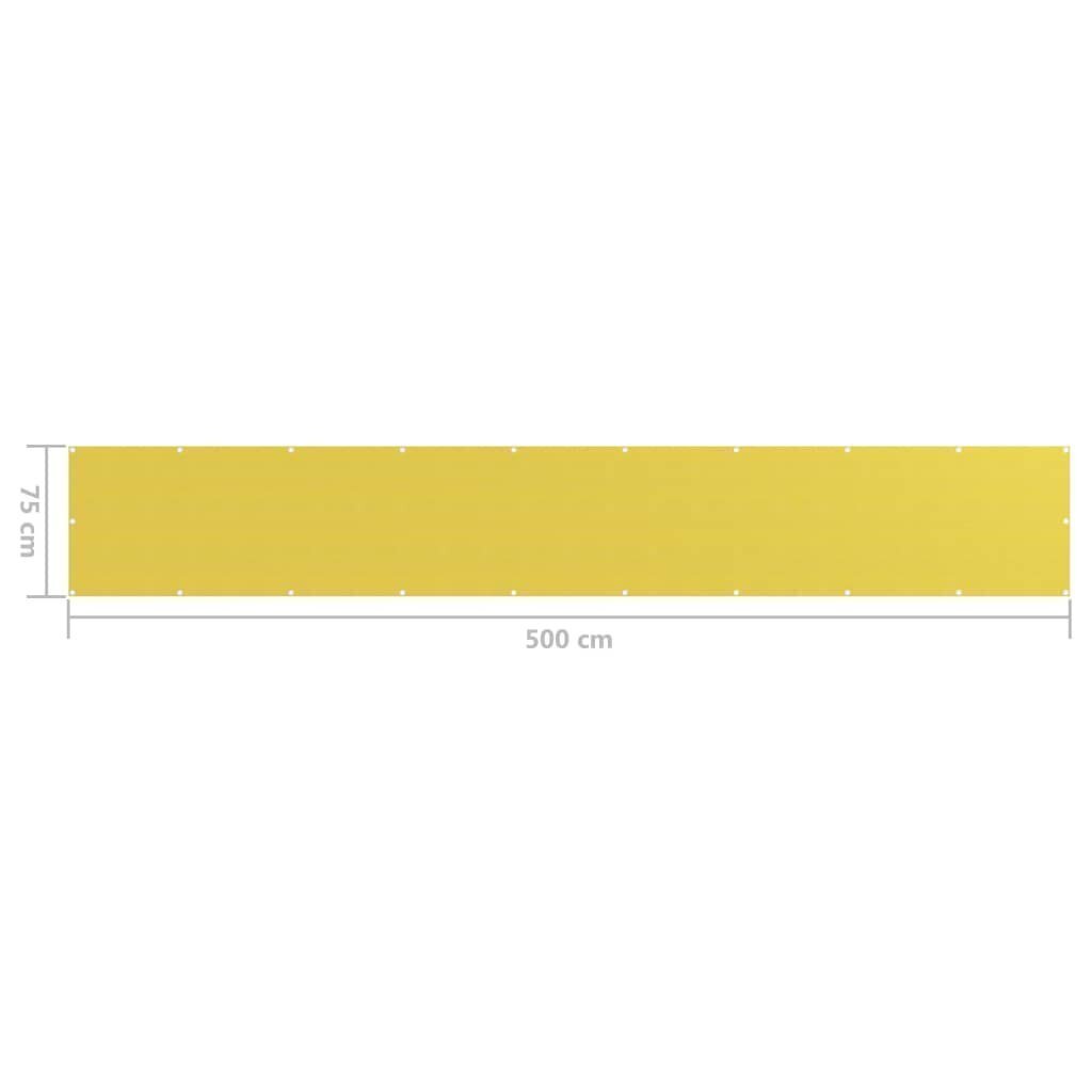 rõdusirm, kollane, 75 x 500 cm, HDPE цена и информация | Päikesevarjud, markiisid ja alused | kaup24.ee