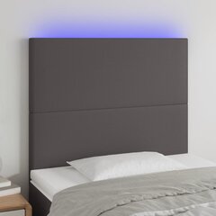 LED-voodipeats, must, 80x5x118/128 cm, kunstnahk hind ja info | Voodid | kaup24.ee