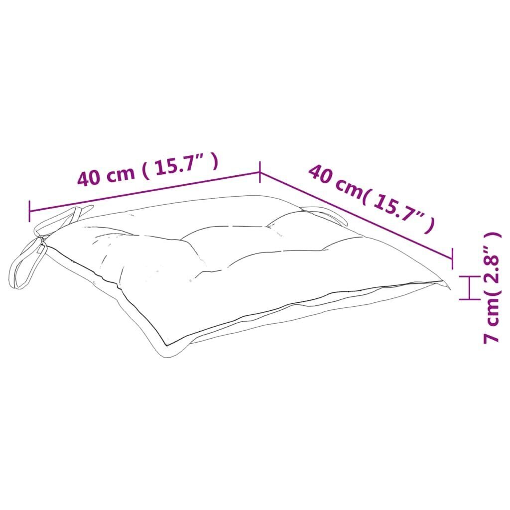 toolipadjad 6 tk, sinise/valge triibuline, 40x40x7 cm, kangas hind ja info | Toolipadjad ja -katted | kaup24.ee