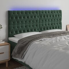 LED-voodipeats, tumeroheline, 180x7x118/128 cm, samet цена и информация | Кровати | kaup24.ee