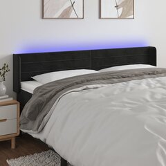 LED-voodipeats, must, 183x16x78/88 cm, samet цена и информация | Кровати | kaup24.ee