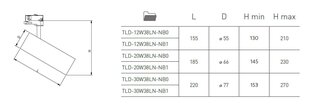 Valgusti rajale paigaldatav T-Line 30W 38° 4000K, must hind ja info | Siinivalgustid ja siinid | kaup24.ee