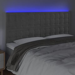 LED-voodipeats, helehall, 180x5x118/128 cm, samet цена и информация | Кровати | kaup24.ee