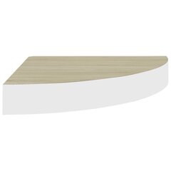 nurgariiul, tamm ja valge, 25 x 25 x 3,8 cm MDF hind ja info | Riiulid | kaup24.ee