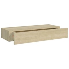 sahtliga seinariiul, tamm, 60 x 23,5 x 10 cm, MDF hind ja info | Riiulid | kaup24.ee