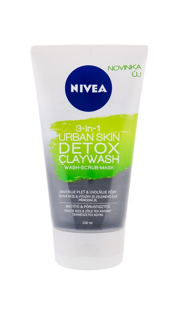 Detoksifitseeriv näopesuvahend, koorija ja mask üheskoos Nivea Urban Skin 3in1 150 ml hind ja info | Näopuhastusvahendid | kaup24.ee