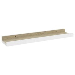 seinariiulid, 2 tk, valge ja Sonoma tamm, 40 x 9 x 3 cm цена и информация | Полки | kaup24.ee