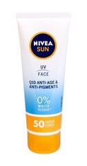 Vananemisvastane päevituskreem Nivea Q10 Anti-Age & Anti-Pigments SPF50 50 ml hind ja info | Päikesekreemid | kaup24.ee