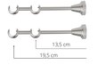 Kaherealine karniis 25 mm + 19 mm APOLLO, 180 cm, roostevaba teras цена и информация | Kardinapuud | kaup24.ee