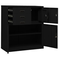 kontorikapp, must, 90 x 40 x 102 cm, teras hind ja info | Elutoa väikesed kapid | kaup24.ee