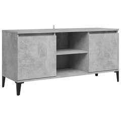 metalljalgadega telerikapp, betoonhall, 103,5 x 35 x 50 cm hind ja info | TV alused | kaup24.ee