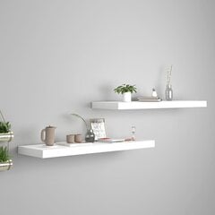 seinariiulid, 2 tk, valge, 80 x 23,5 x 3,8 cm MDF цена и информация | Полки | kaup24.ee