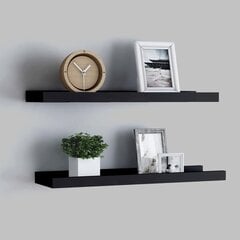 pildiraami seinariiulid 2 tk, must, 60 x 9 x 3 cm MDF цена и информация | Полки | kaup24.ee