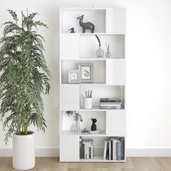 Raamaturiiul/ruumijagaja , kõrgläikega valge, 80 x 24 x 186 cm цена и информация | Полки | kaup24.ee