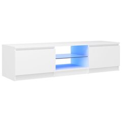 telerialus LED-tuledega, valge, 140 x 40 x 35,5 cm цена и информация | Тумбы под телевизор | kaup24.ee