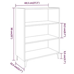 Puhvetkapp , valge, 69,5 x 32,5 x 90 cm, tehispuit hind ja info | Elutoa väikesed kapid | kaup24.ee