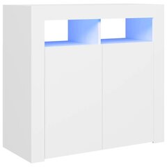 puhvetkapp LED-tulega, valge, 80 x 35 x 75 cm hind ja info | Elutoa väikesed kapid | kaup24.ee