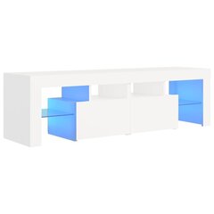 telerialus LED-tuledega, valge, 140 x 35 x 40 cm цена и информация | Тумбы под телевизор | kaup24.ee