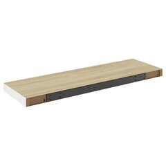 seinariiulid, 2 tk, tamm ja valge, 80 x 23,5 x 3,8 cm MDF цена и информация | Полки | kaup24.ee