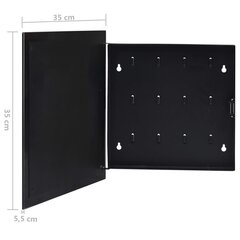 võtmekarp magnetplaadiga, must, 35 x 35 x 5,5 cm цена и информация | Ящики для вещей | kaup24.ee