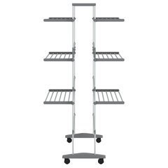 ratastega pesukuivatusrest, 89 x 64 x 129 cm, alumiinium hind ja info | Pesukuivatusrestid ja aksessuaarid | kaup24.ee