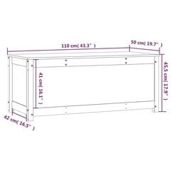 hoiukast, hall, 110 x 50 x 45,5 cm, männipuit цена и информация | Ящики для вещей | kaup24.ee