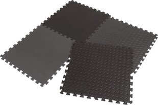 Защитный коврик для пола Eb Fit 60x60 см, 4 шт., черный/серый цена и информация | Аксессуары для тренажеров | kaup24.ee