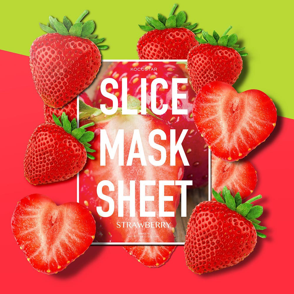 Siluv maasika näomask Kocostar Slice Mask Strawberry 20 ml hind ja info | Näomaskid, silmamaskid | kaup24.ee