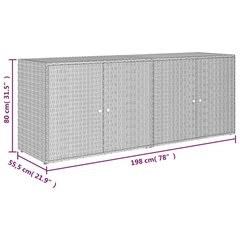 aia hoiukapp, hall, 198x55,5x80 cm polürotang hind ja info | Elutoa väikesed kapid | kaup24.ee