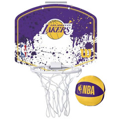 Wilson NBA Team Los Angeles Lakers Mini Hoop, unisex basketball backboards, Lilla hind ja info | Korvpallilauad | kaup24.ee